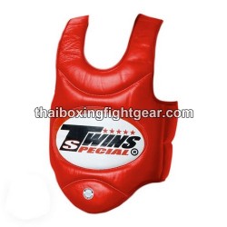 BOXING PLASTRON THAI TWINS BOPS-1 RED SYNTHETIC LEATHER | Protections